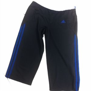 🛑 Adidas Grey/Blue S Capri Workout Pants 🚔